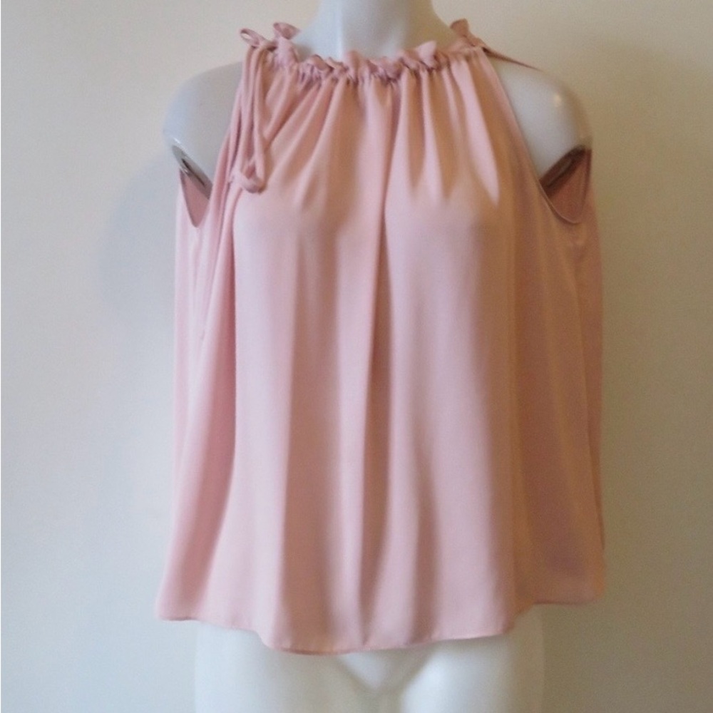 Blush Pink Tie-Strap Ruffled Tank Top - Picture 2 of 11